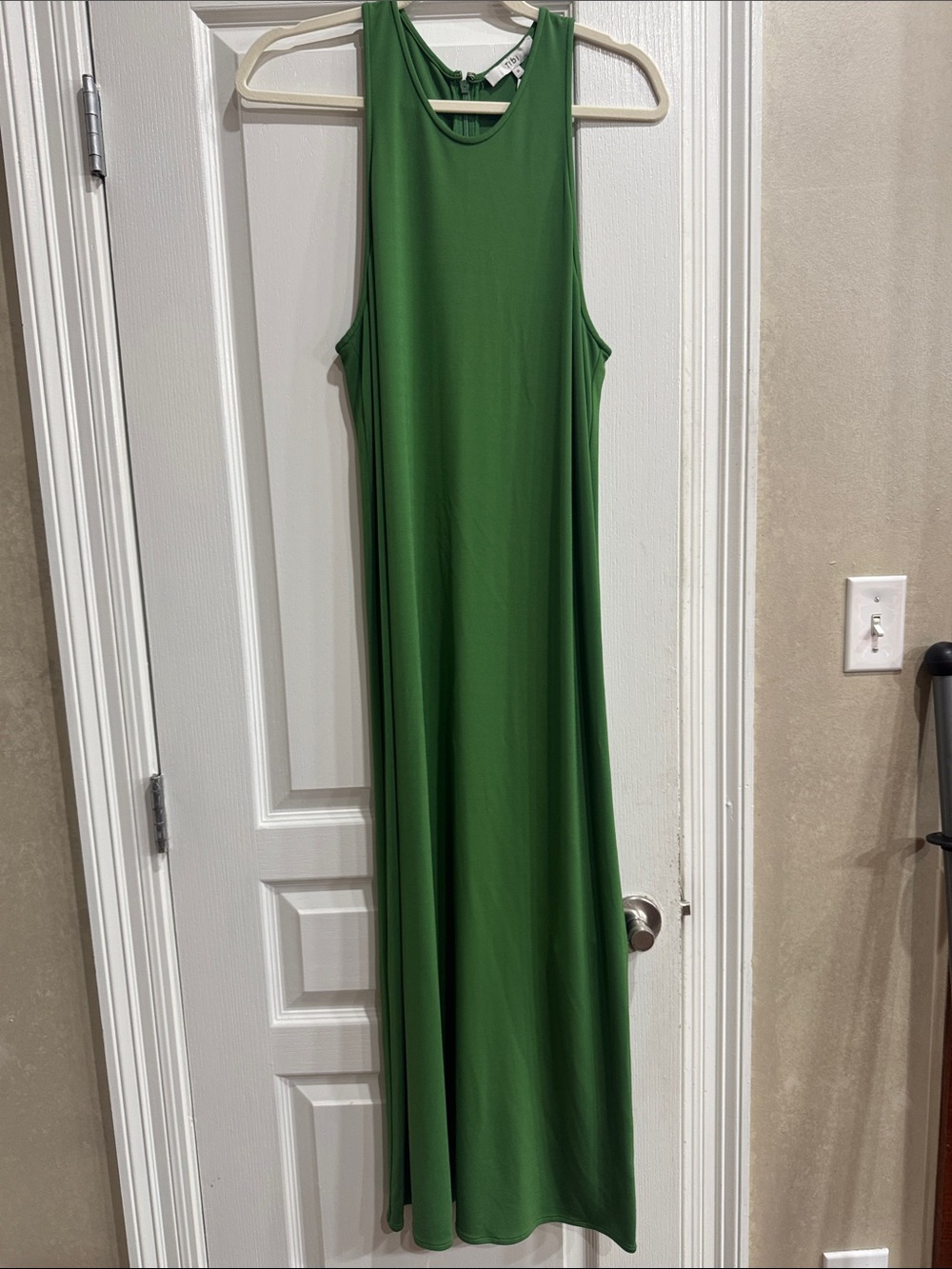 Tibi Emerald Green Sleeveless Maxi Dress